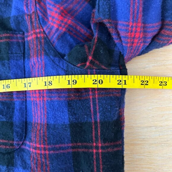 L.L.Bean Jacket Womens Small Purple Black Plaid Sherpa Lined Flannel Relaxed Fit - Picture 12 of 13